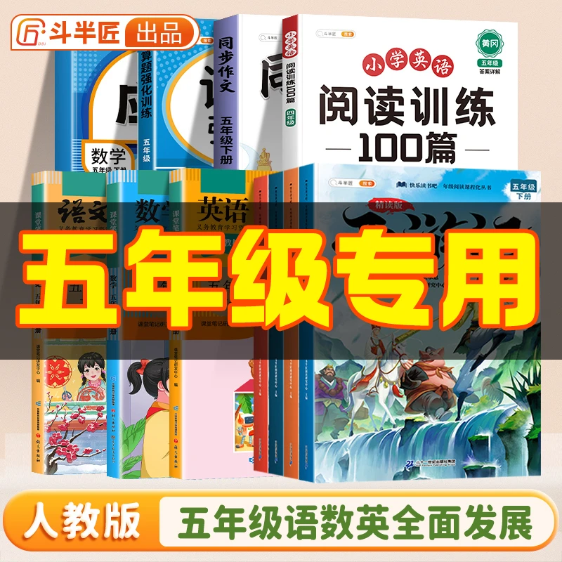 【五年级下册专项训练】斗半匠2025新版语数英教材人教版北师版