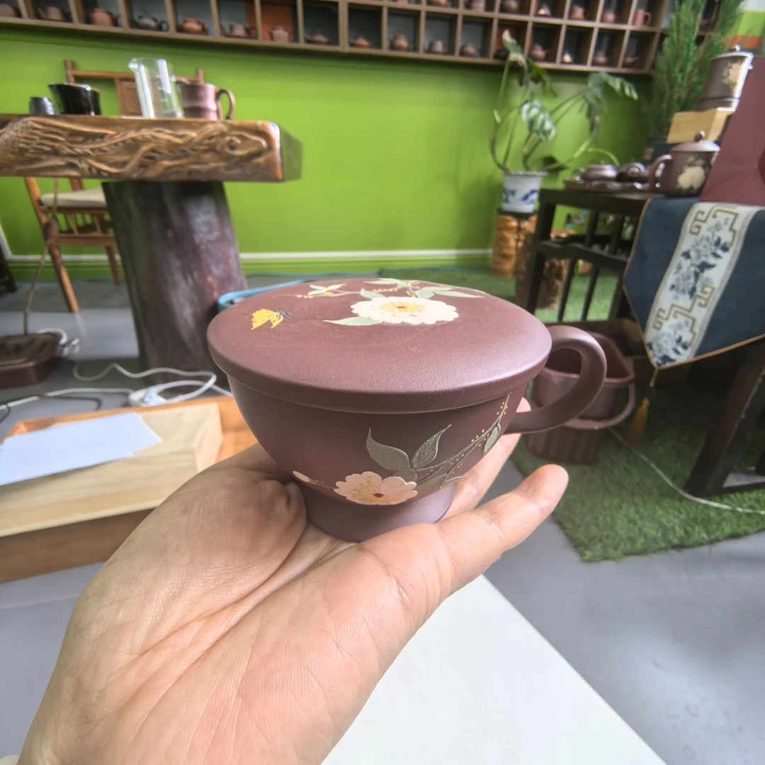 函关窑函关窑-新款-变色牡丹平盖杯-临时链接全手工