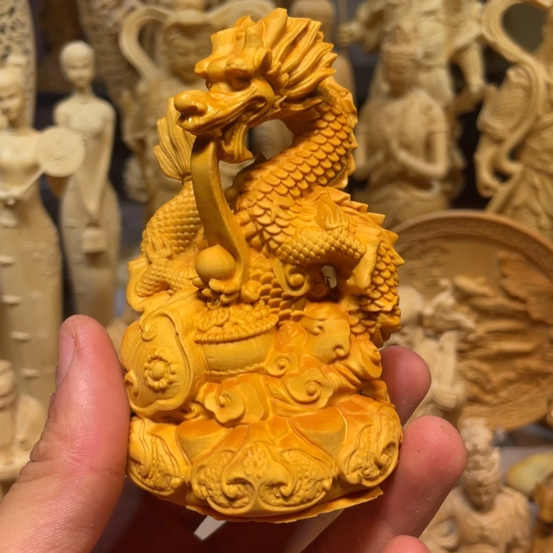 黄杨木瑕疵龙摆件