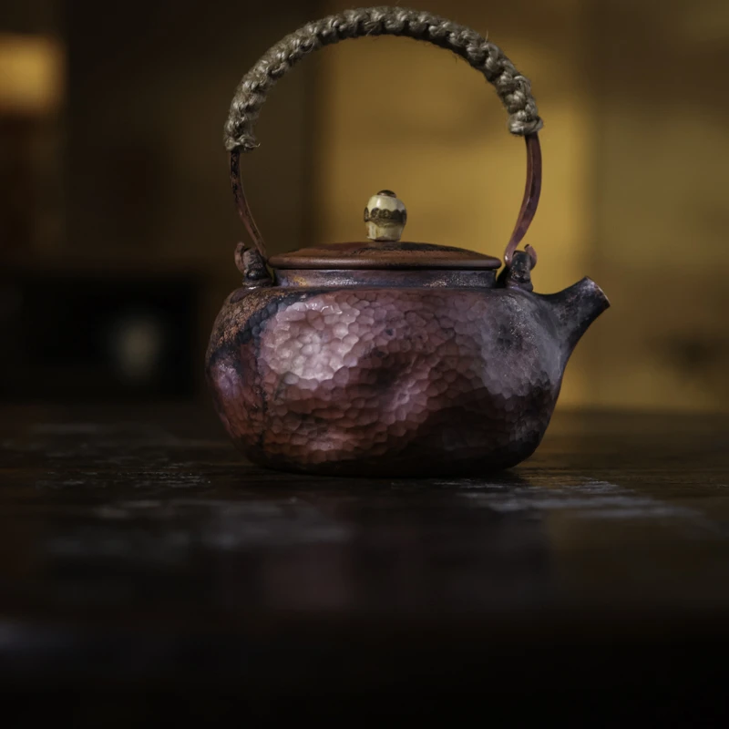 【小田甄陶】大陨石纹补丁铆钉泡壶提梁壶（麦棠0030)