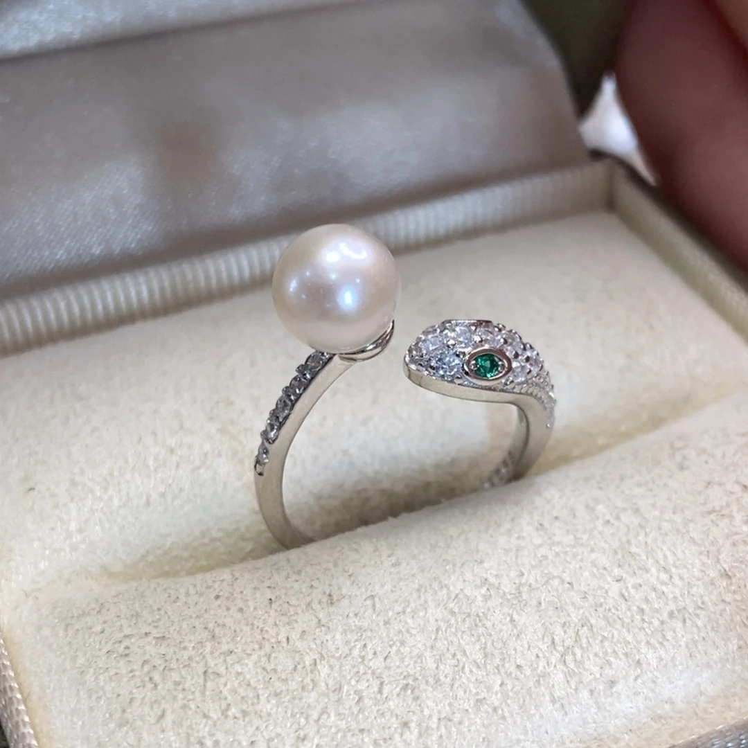 淡水珍珠戒指银S925镶嵌
