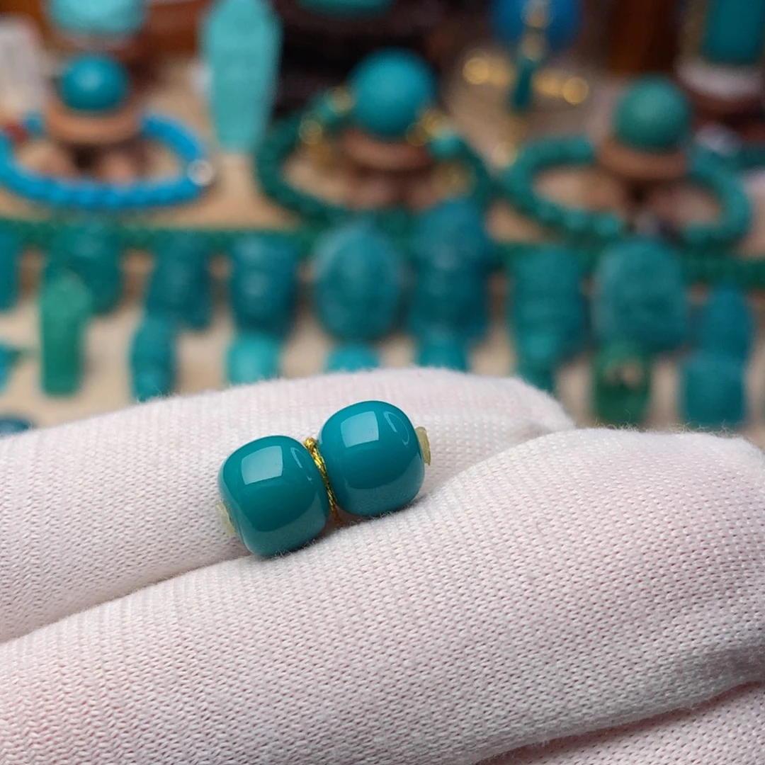 绿松石珠宝奇石未镶嵌8.5mm