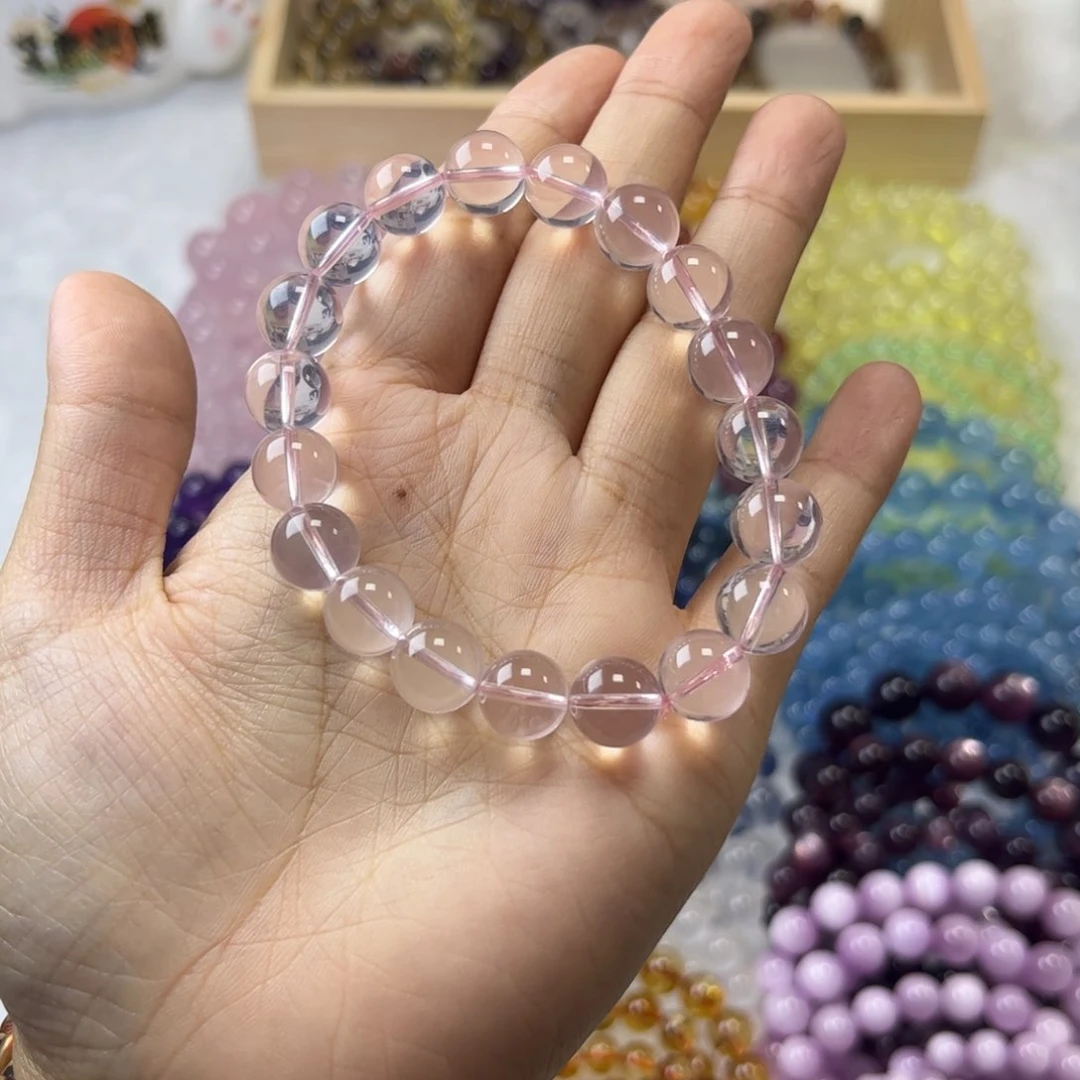 水晶手链未镶嵌夜**鱼10mm 莫粉 拍两单一条