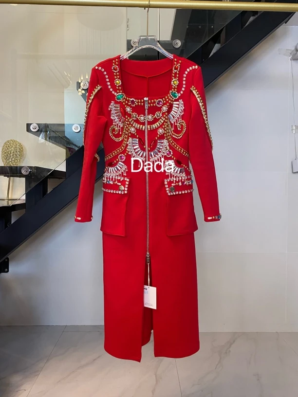 Dada设计款新款重工个性款休闲修身大版套头长袖T恤连衣裙C10838