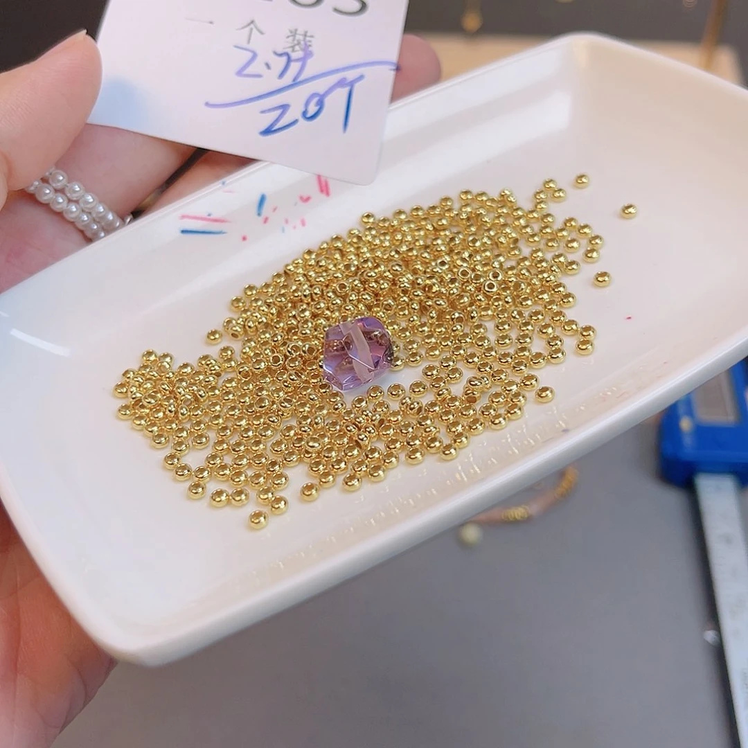 水晶珠宝半成品银S925镀金镶嵌265 。