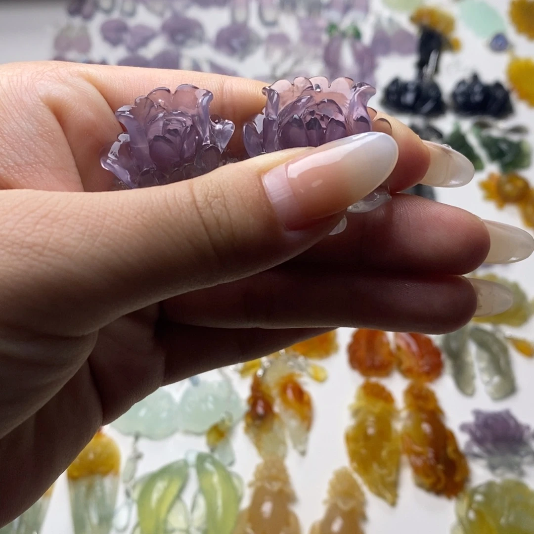 @***步未镶嵌蛇纹石玉耳饰/颈饰