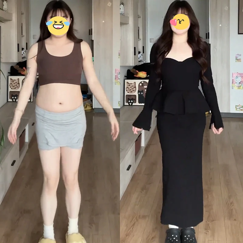 大码胖mm法式复古赫本风荷叶边连衣裙早秋新款修身显瘦方领长裙子