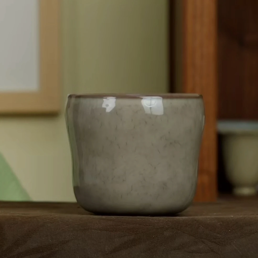 可乐杯福禄杯葫芦杯陈卫武龙泉青瓷窑变咖色主人杯大容量