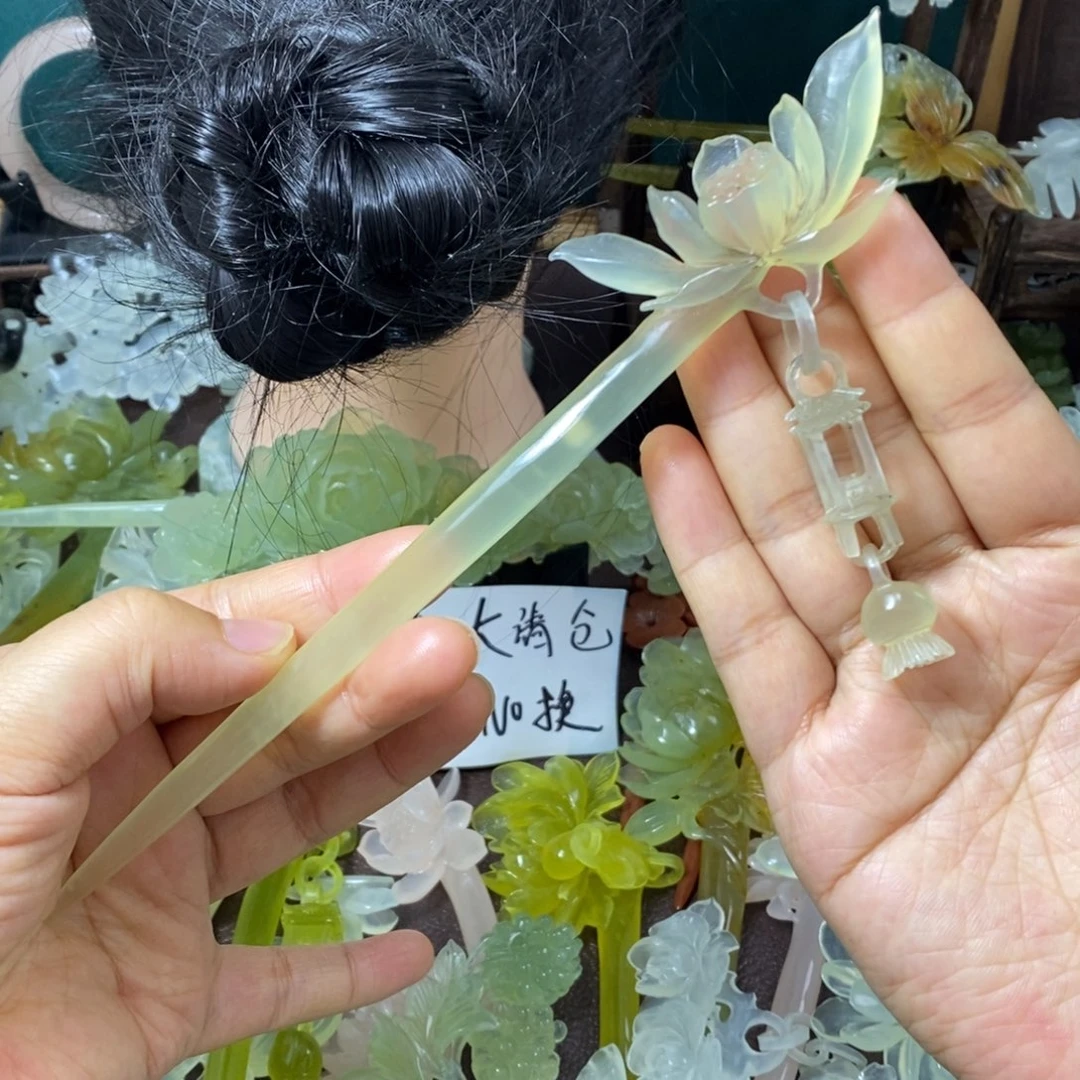 蛇纹石玉未镶嵌发饰