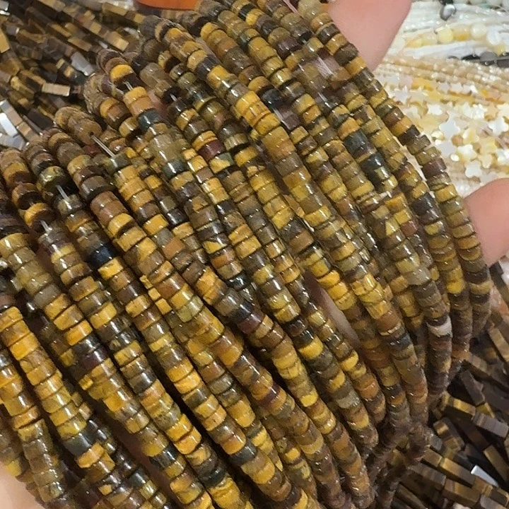 玛瑙/玉髓合金珠宝半成品一条4mm虎睛直切