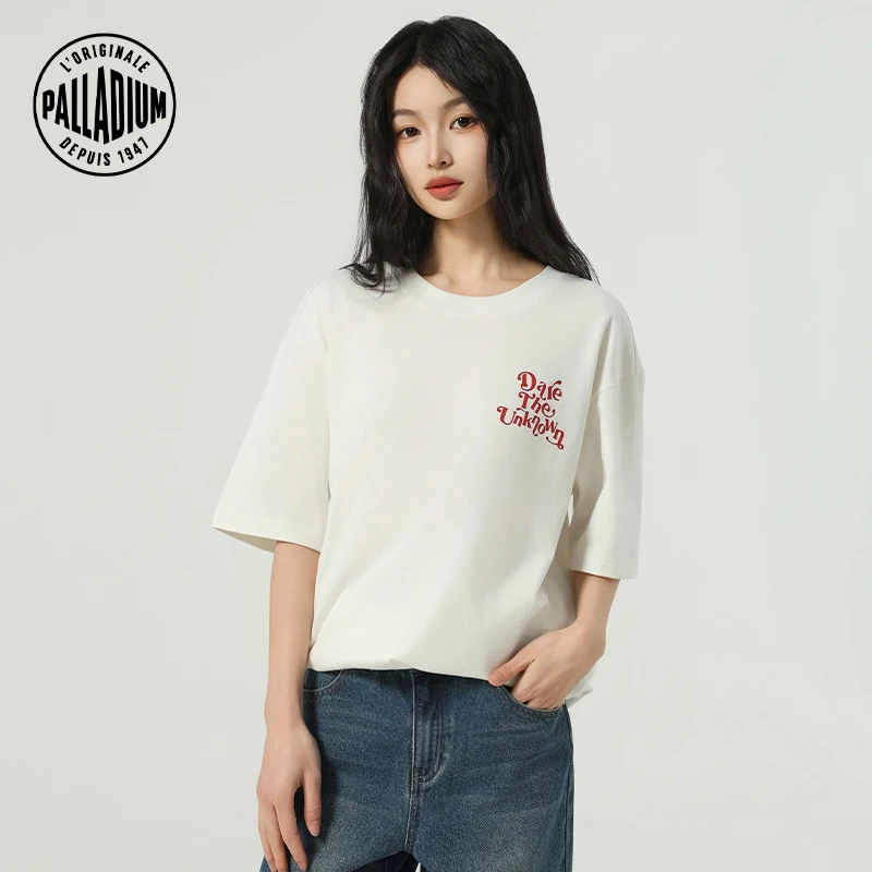 PALLADIUM帕拉丁春季男款上装宽松简约印花圆领短袖T恤1011748