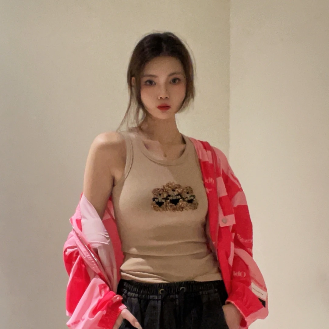 ooxoo10524无袖T恤朋克风立体坑纹背心