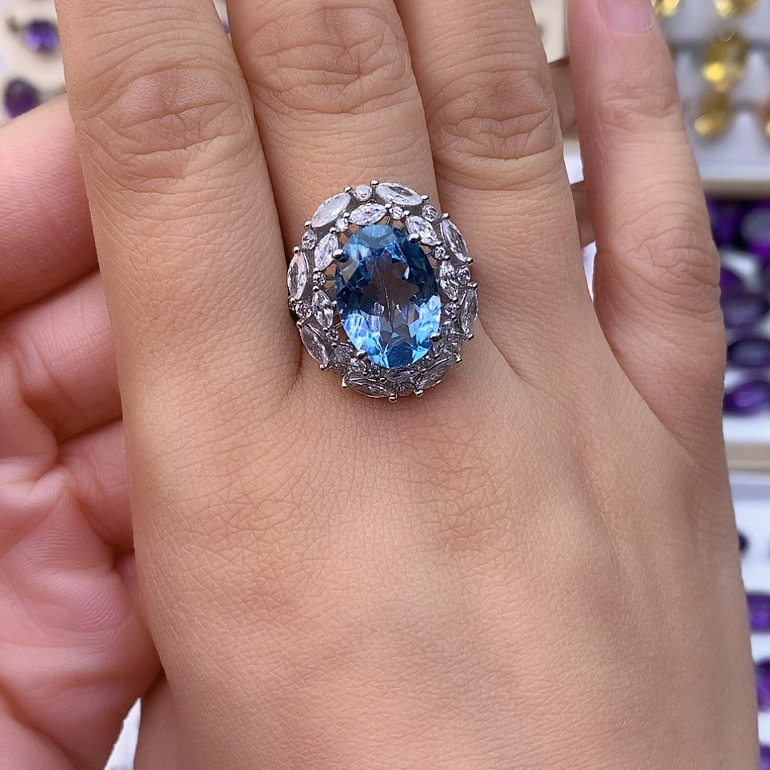 托帕石纯天然托帕石x银S925镶嵌P***.