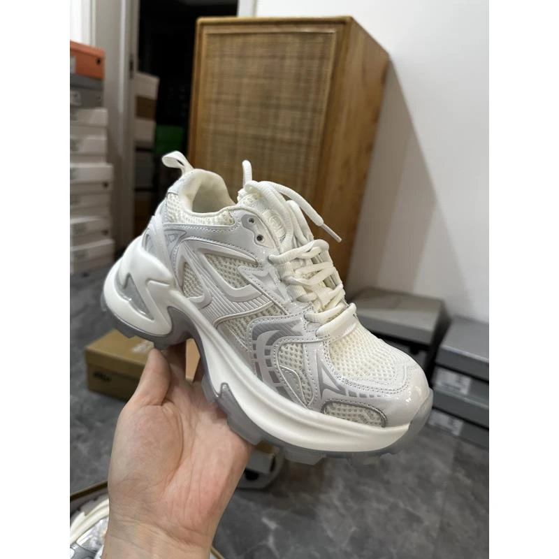 4371白鹿同款银色老爹鞋女网面透气小个子内增高运动鞋休闲鞋