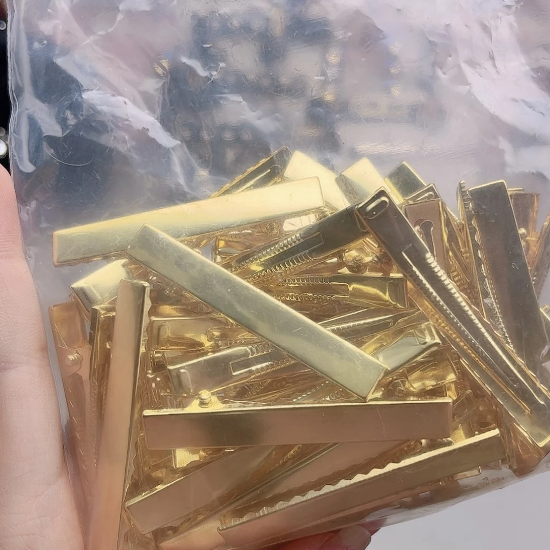 布艺非金属7.5金色鸭嘴夹50个