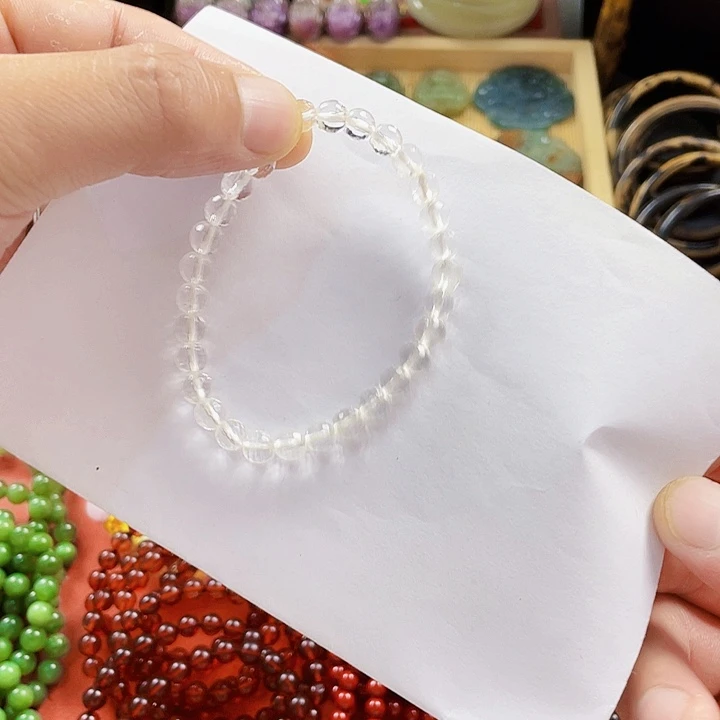 水晶手链未镶嵌天然白水晶手链