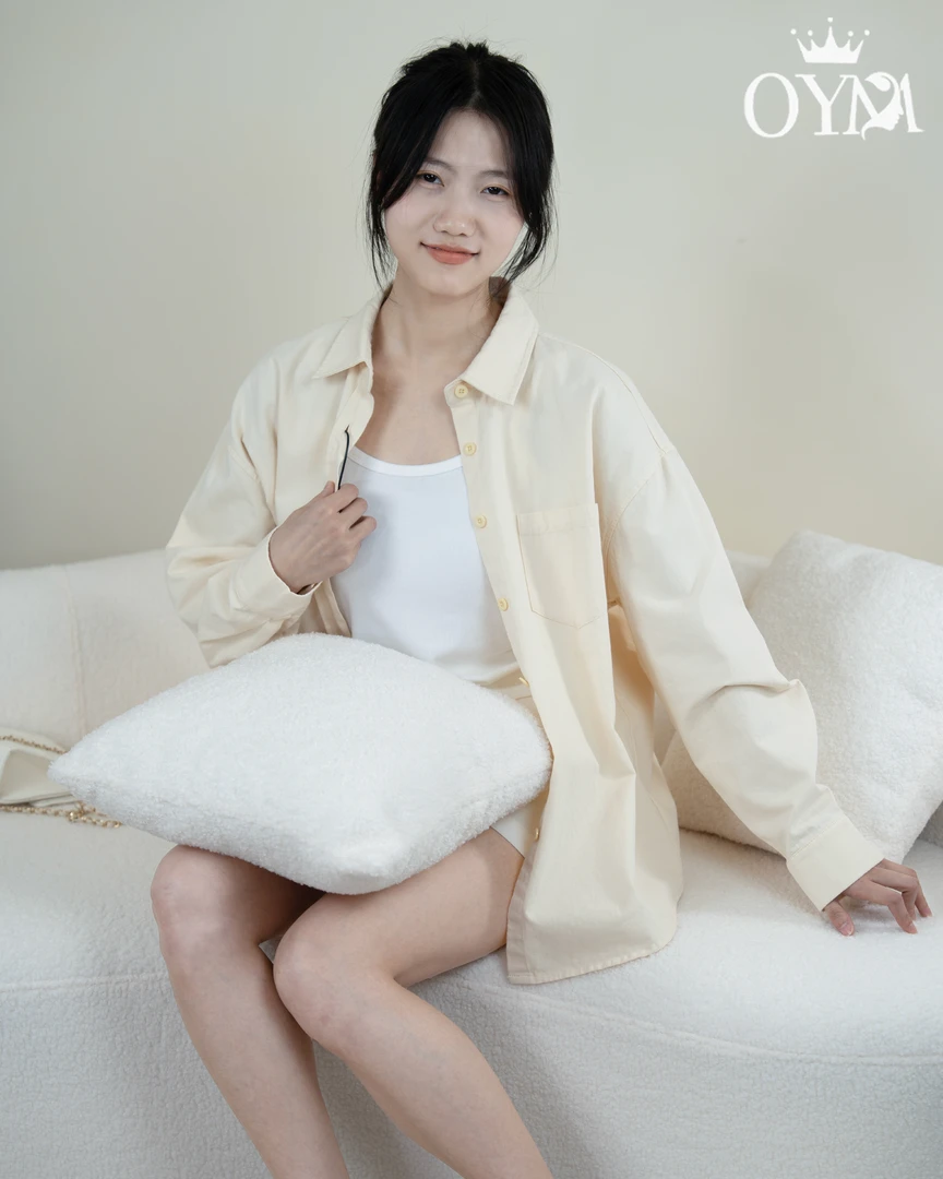 【品质纯棉全包边】宽松长袖纯色复古休闲洋气显瘦小个子百搭衬衣