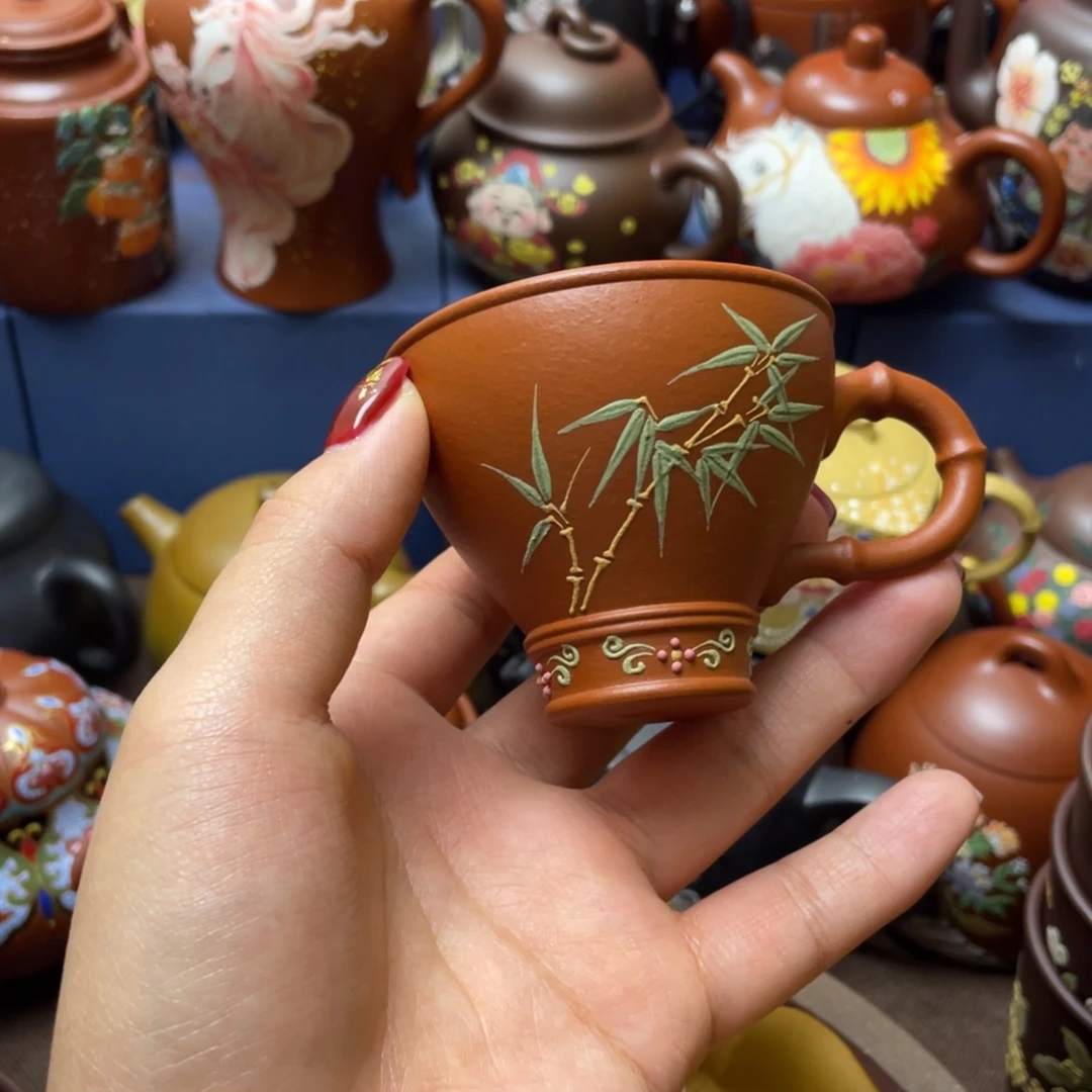 红泥茶杯紫砂主人杯80cc