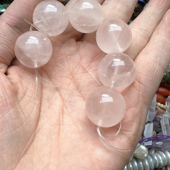 合金玛瑙/玉髓珠宝半成品一颗20mm粉晶