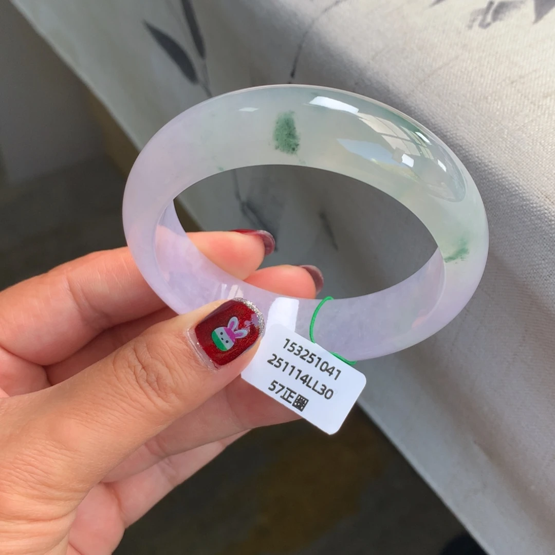 翡翠未镶嵌手镯冰紫轮胎飘花推荐