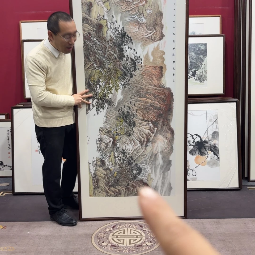 国画手绘作品带框210/80