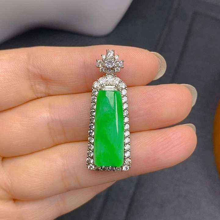 翡翠银S925镶嵌颈饰