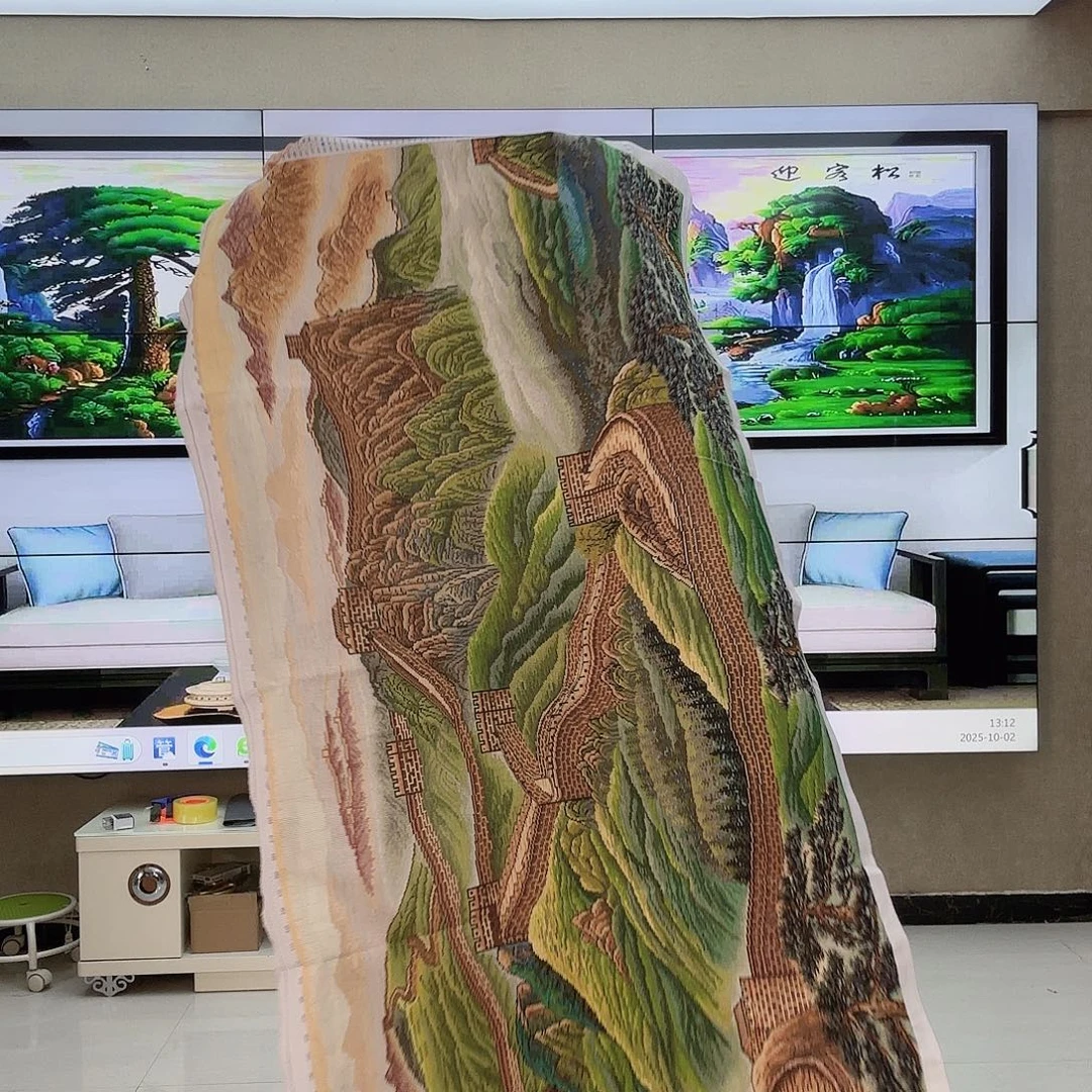 棉十字绣成品长城2.4