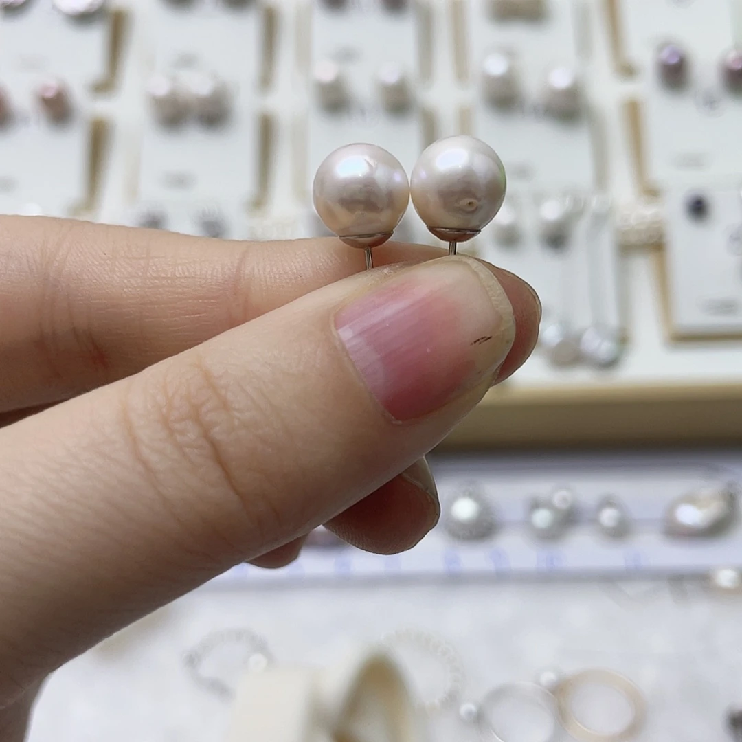 不***得银S925镶嵌淡水珍珠耳饰