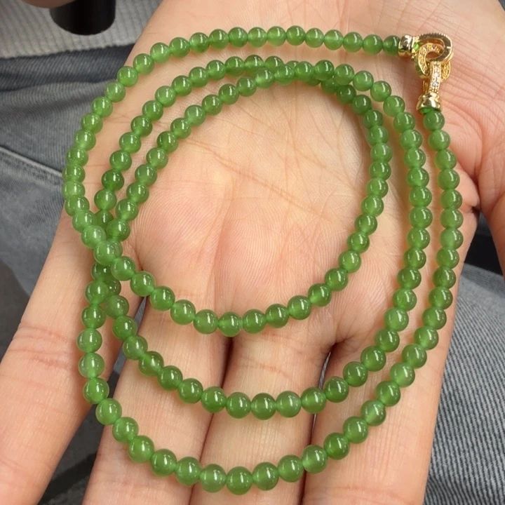 颈饰未镶嵌和田玉孙哥高冰苹果绿4项链多样性发一条