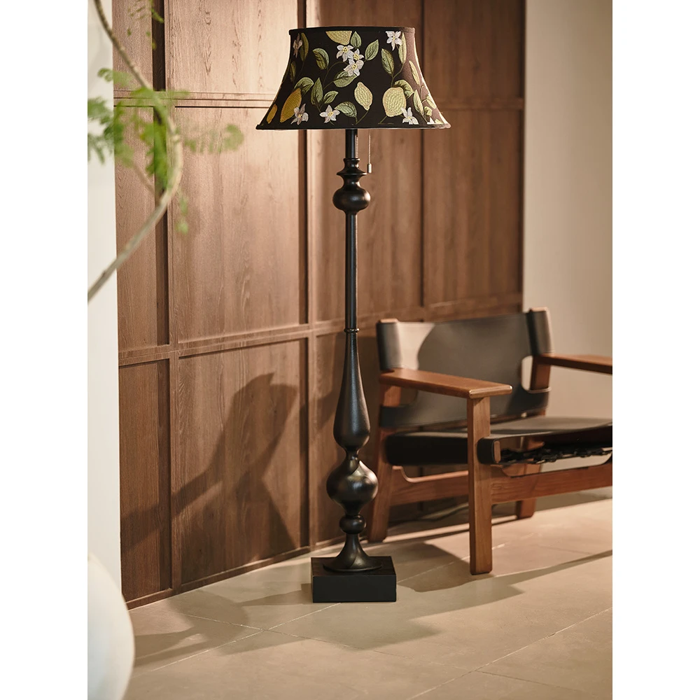 新款南洋法式中古落地灯客厅卧室美式新中式复古高级感立式台灯