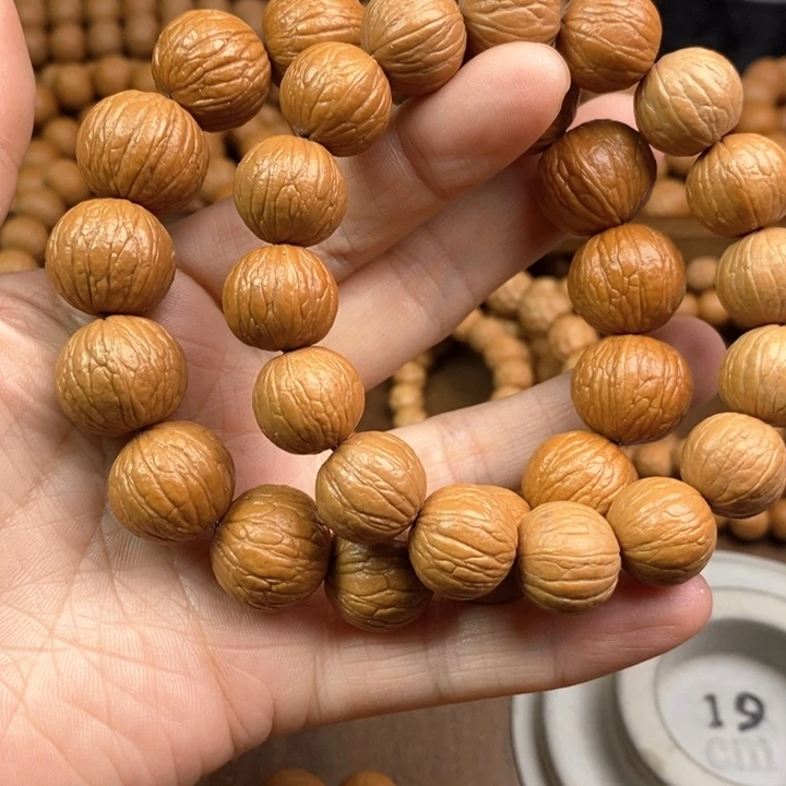 手串猴头核桃聚宝盆原皮色微瑕两条