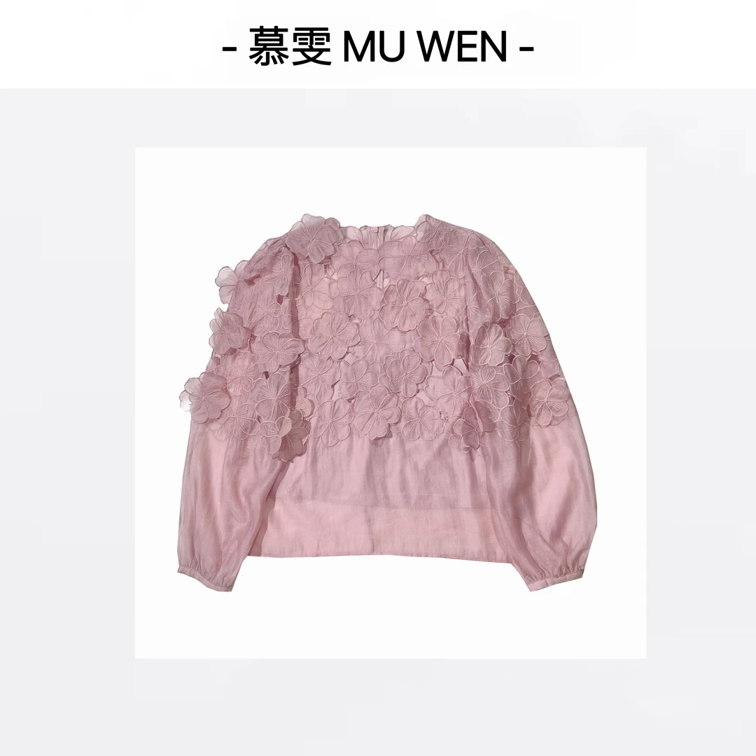【桃夭】手工花朵精致优雅高级上衣26112570