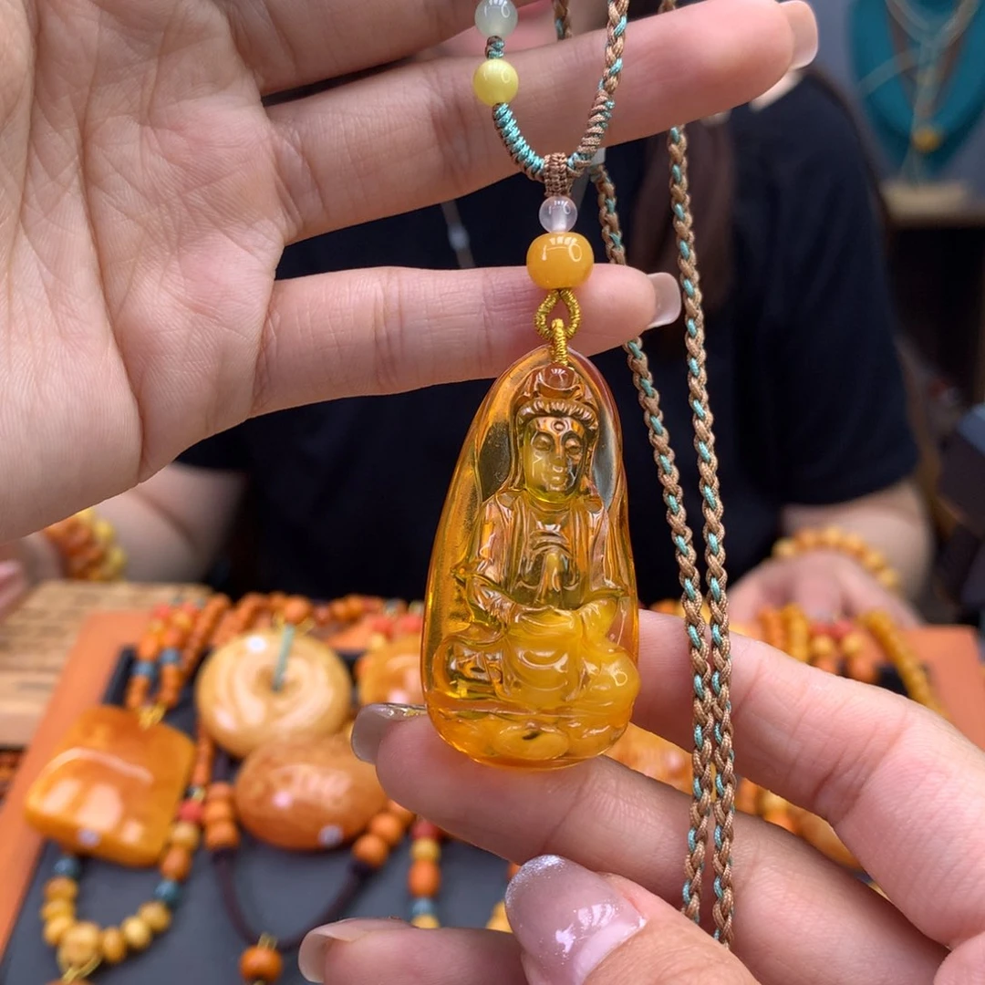 未镶嵌颈饰蜜蜡天然