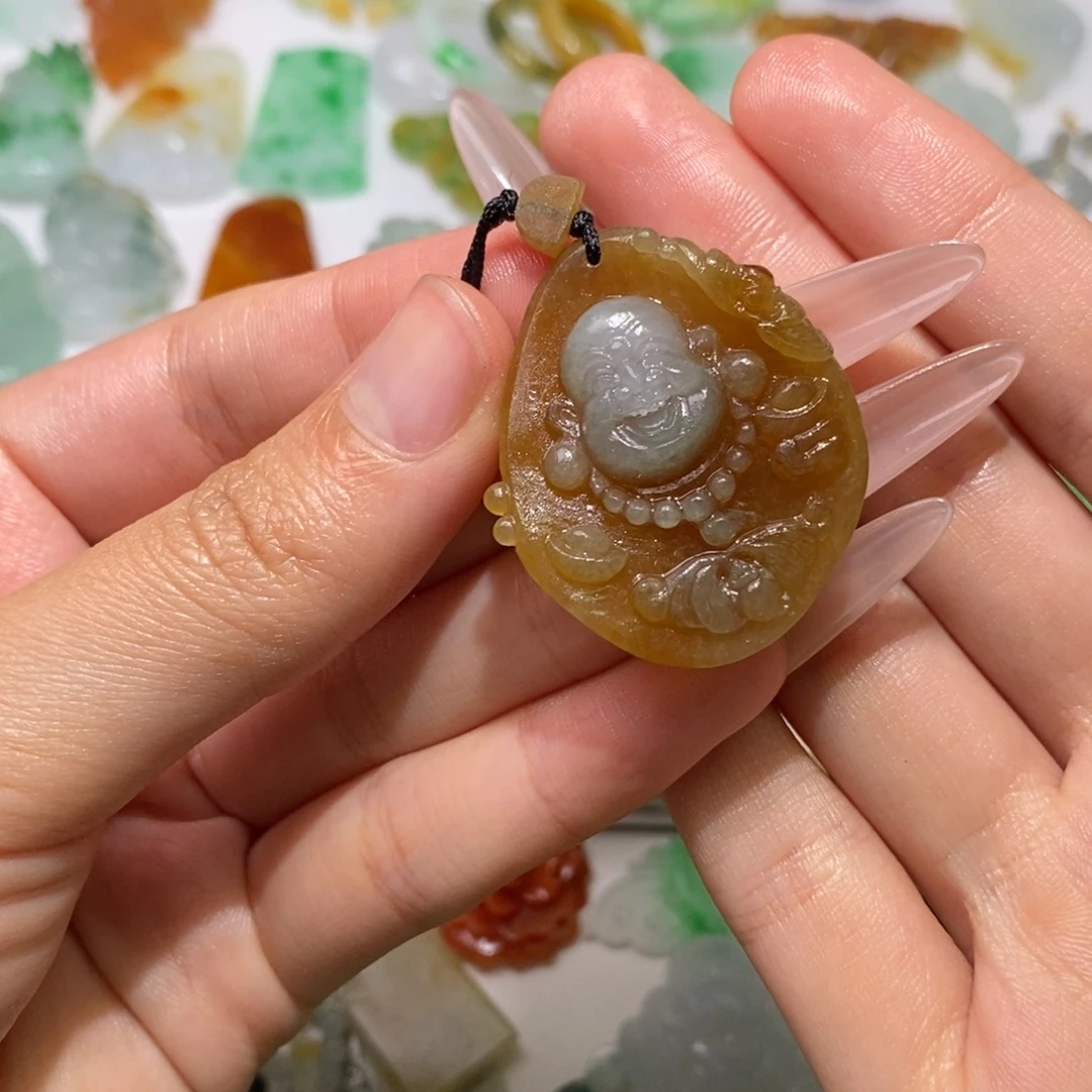 冰***糖定制翡翠未镶嵌吊坠