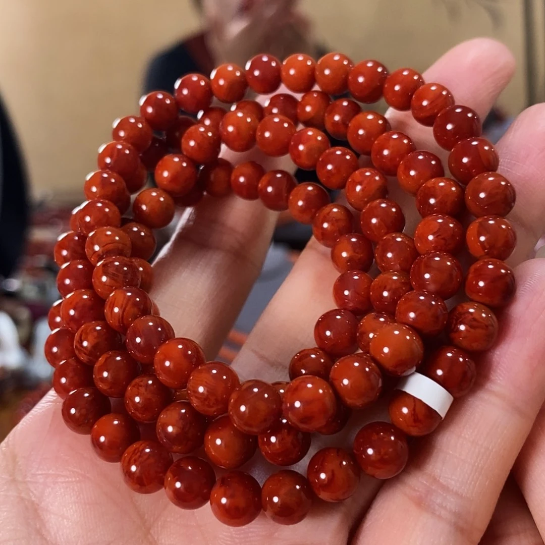 未镶嵌多圈7mm原矿南红玛瑙