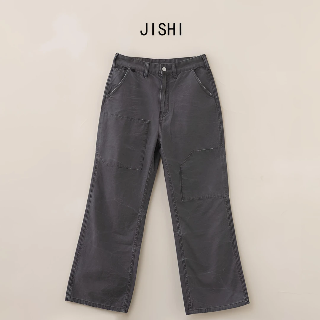 既是/JISHI【复古微喇宽松牛仔裤】休闲百搭时尚女士修身显瘦长裤子