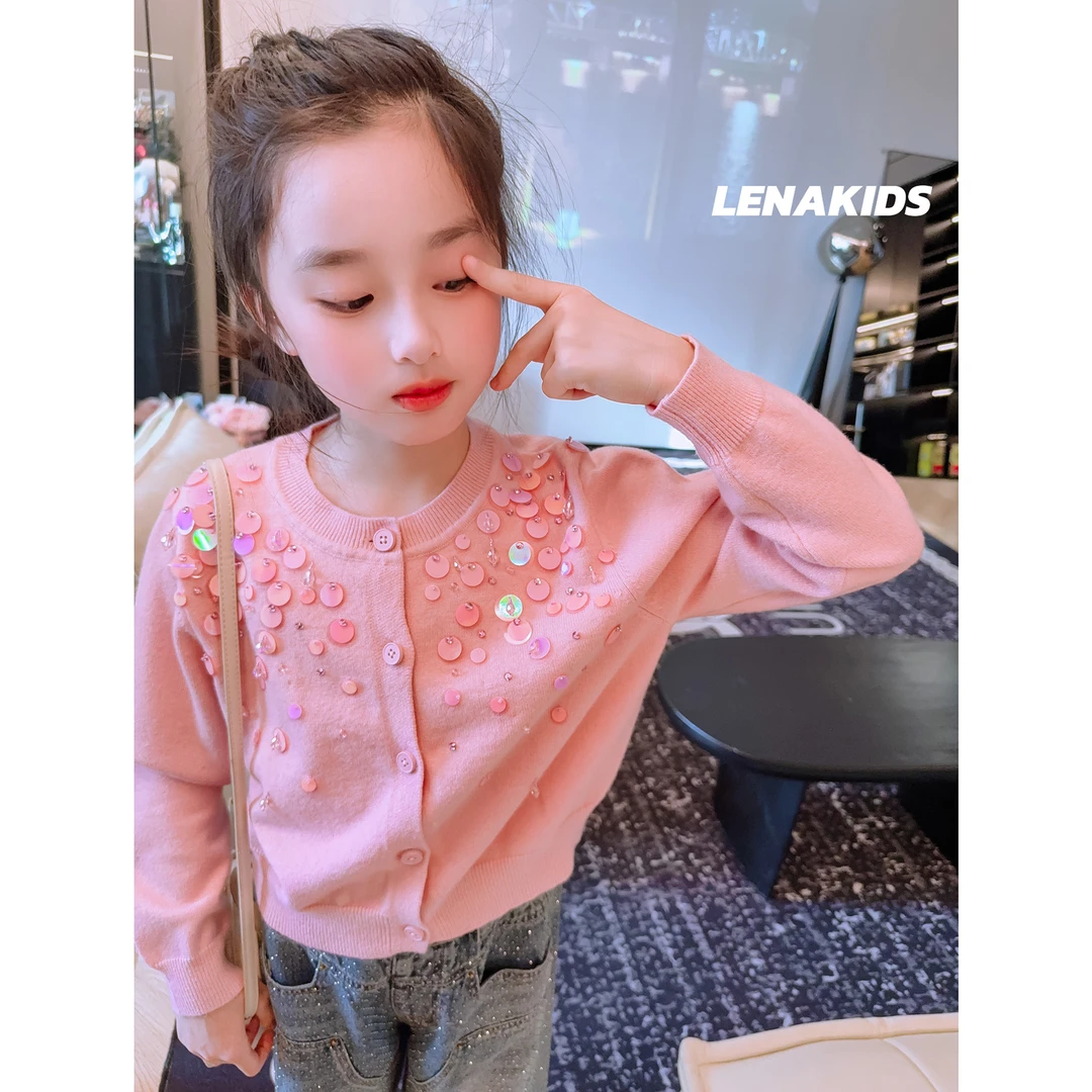 【现货】MOANA【春上新·闪闪亮片带钻针织开衫】气质时髦25021601