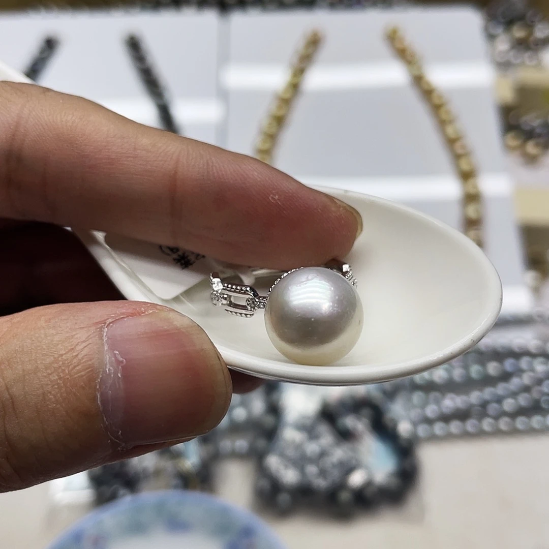 海水珍珠银S925镶嵌戒指