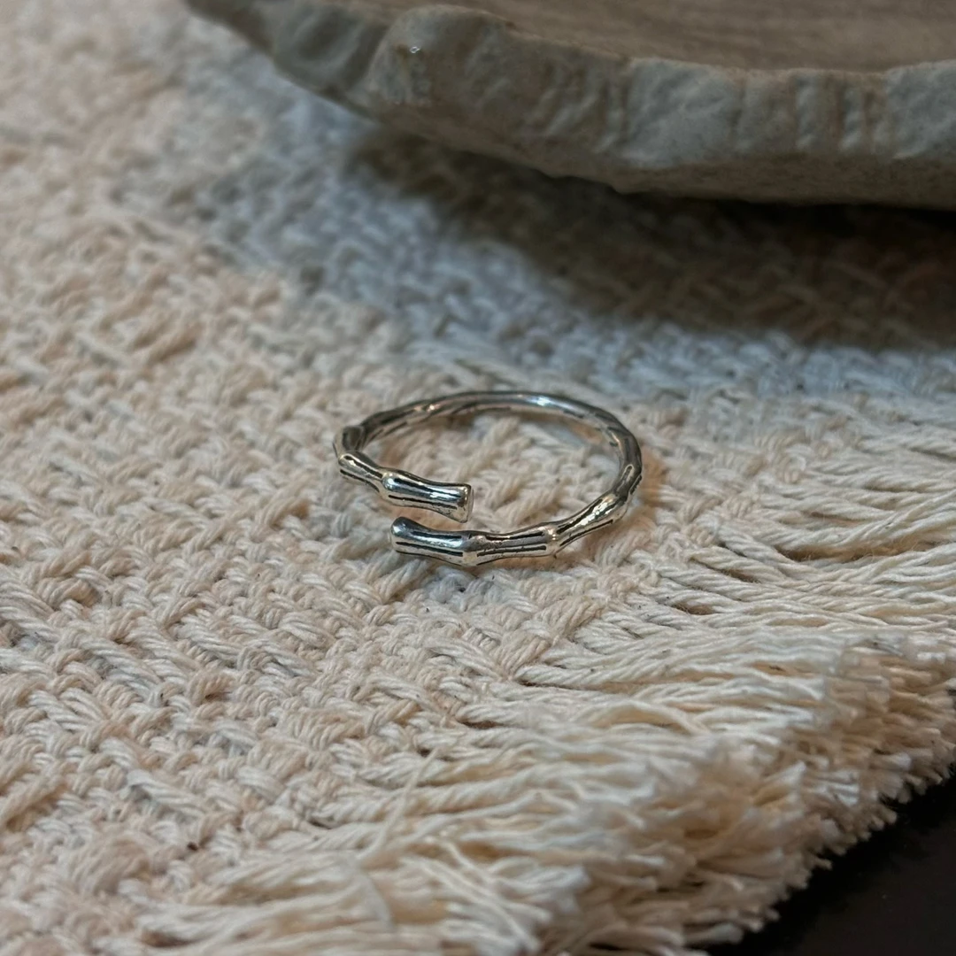 925银戒指 【竹语】原创小众设计手工百搭甜美精致时尚气质925戒指