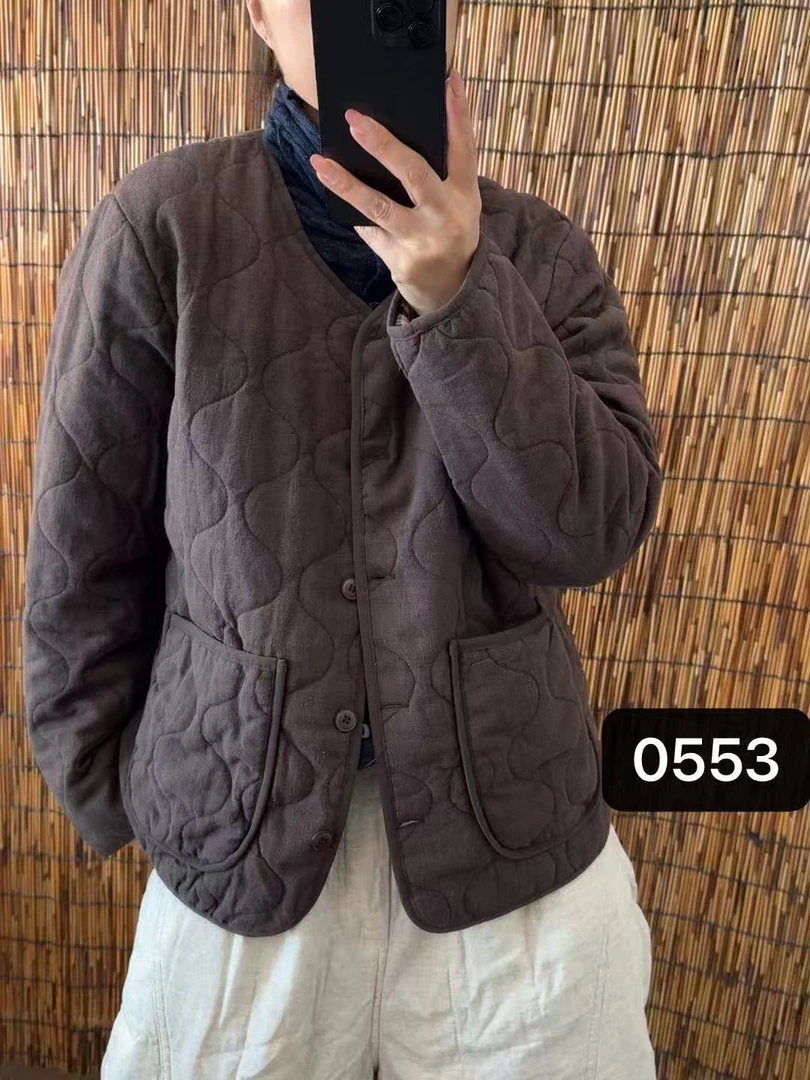 0553小香风汉麻桑蚕丝棉衣时尚减龄保暖