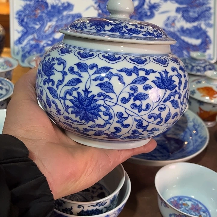 錡镇堂手工手绘茶叶罐