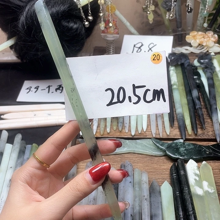 蛇纹石玉发饰合金