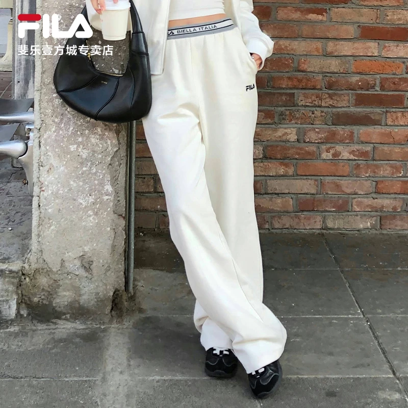 Fila/斐乐夏日出游女士新款休闲时尚斐乐白色裤子女款F11W518608F