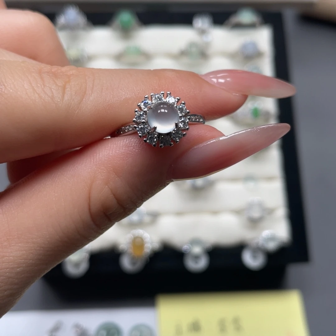 翡翠银S925镶嵌戒指777290