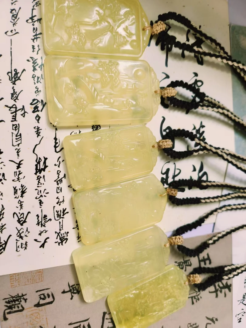 小瑜甄选【开年福利】天然岫玉山水牌多样性发货其中发一