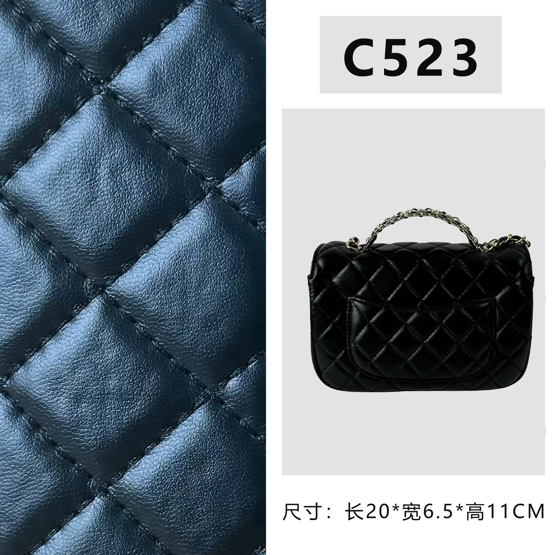 【C523】手提CF（尺寸20*11*6.5CM）新款黑色女包