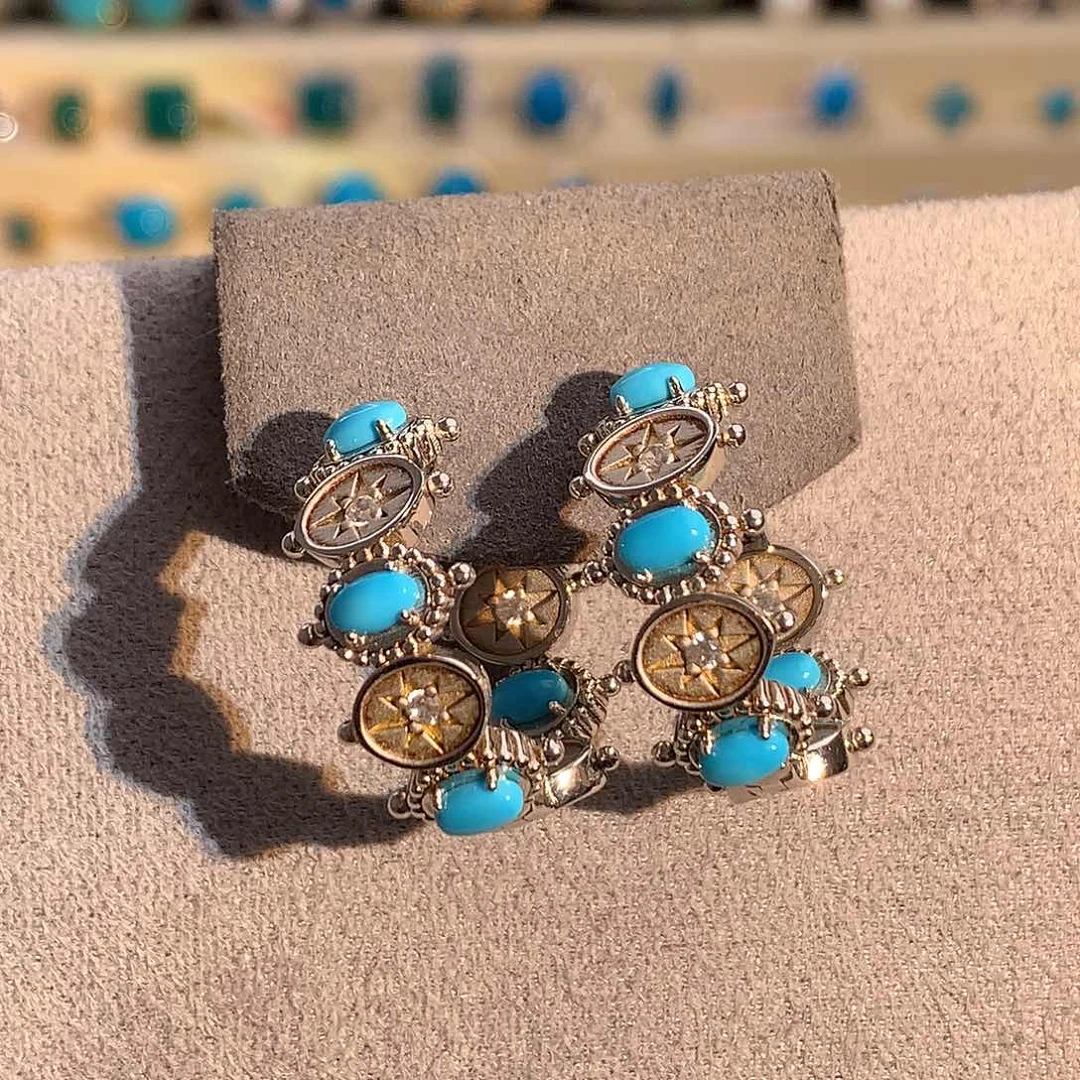 银S925镶嵌绿松石珠宝奇石