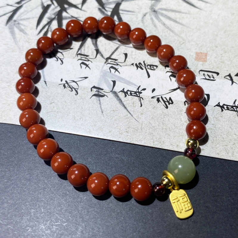 天然南红保真满肉满色手串手链女款转运6mm保质多样性发一WL652