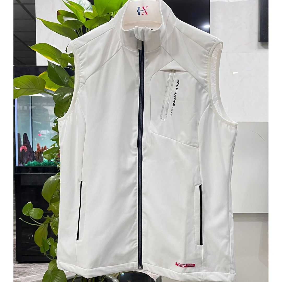 HX憨熊高尔夫服装夏季运动户外训练时尚休闲立领简约男士纯色马甲