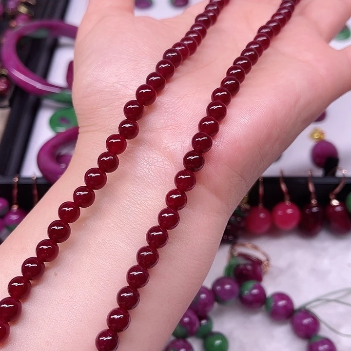 红宝石项链银S925镶嵌